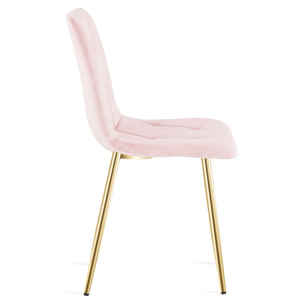 Sedia Libra in Velluto Rosa Chiaro con Gambe Oro