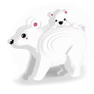 Puzzle 3D in cartone con rilievo. Design Orso Polare.