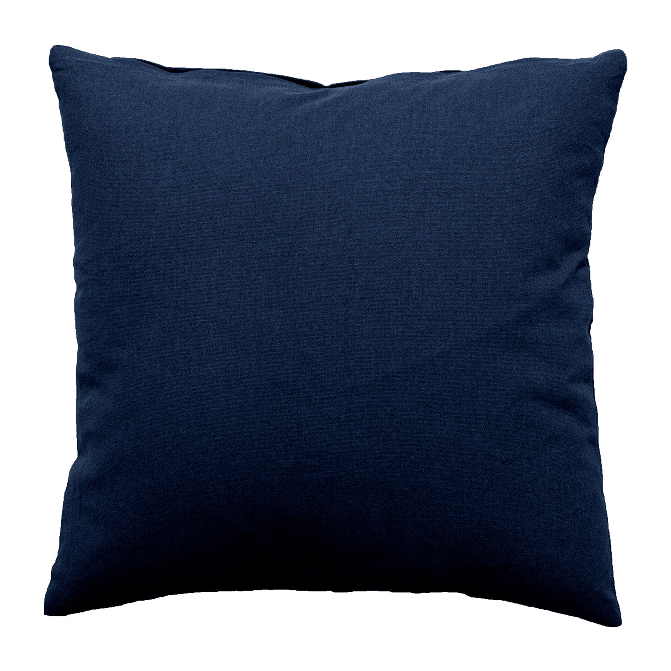 Coussin déhoussable uni en coton - Bleu Marine