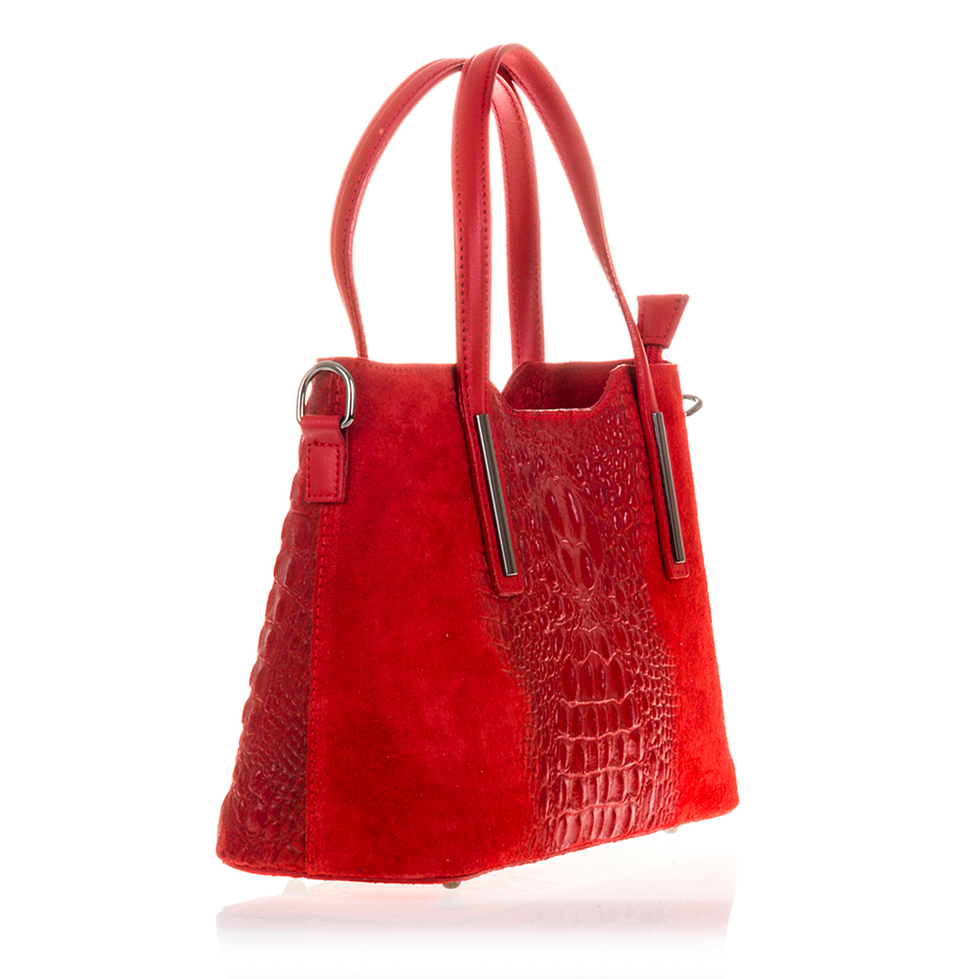 Fiesole Borsa tote Donna.Pelle autentica Camoscio Stampato Coccodrillo