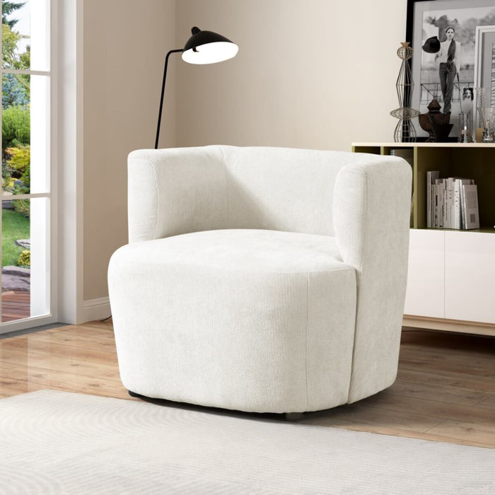 Poltrona design 75x70x68 cm in tessuto beige - Seattle