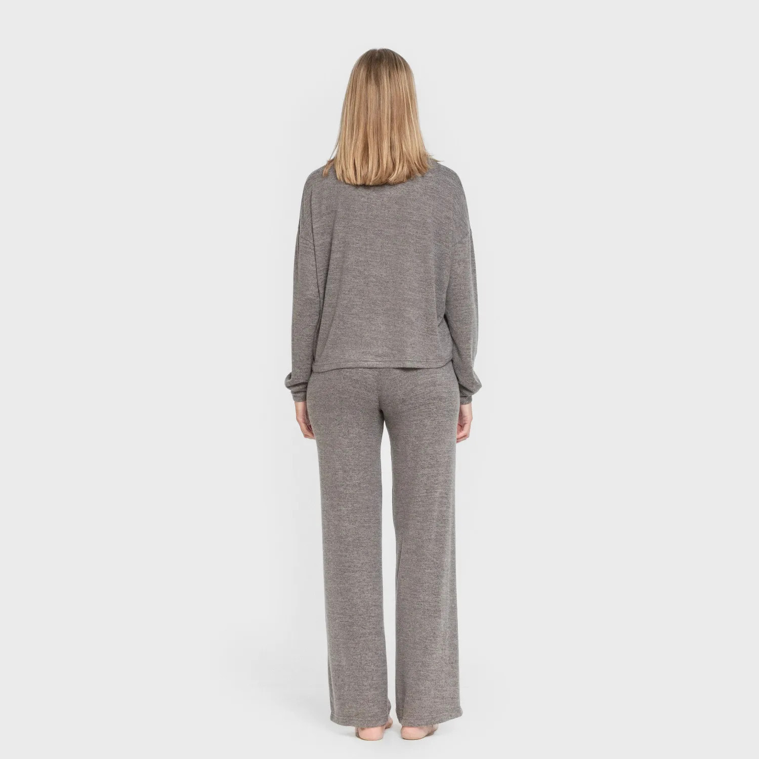 Pijama angorina liso gris marengo