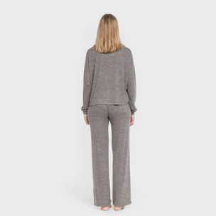 Pijama angorina liso gris marengo