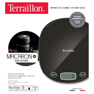 Balance de cuisine TERRAILLON macaron + noir intense