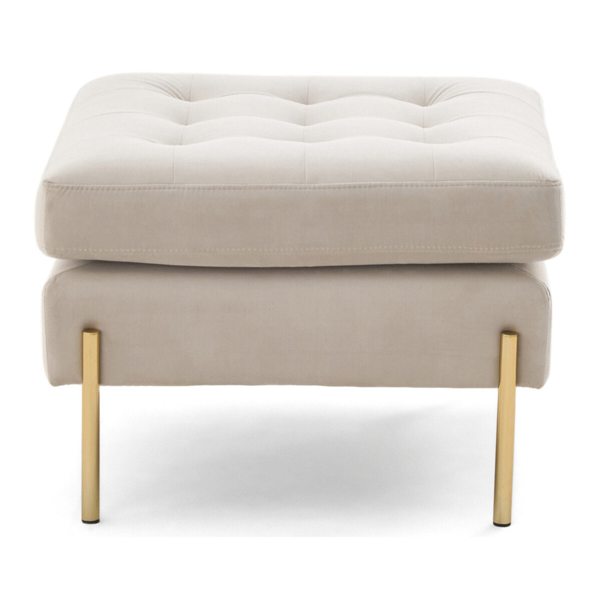 Isaure - pouf en velours - Beige