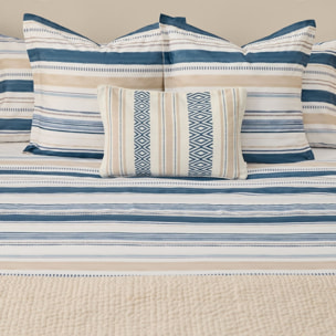 Sábana de algodón 180 hilos rayas Drea color azul 100% Algodón percal