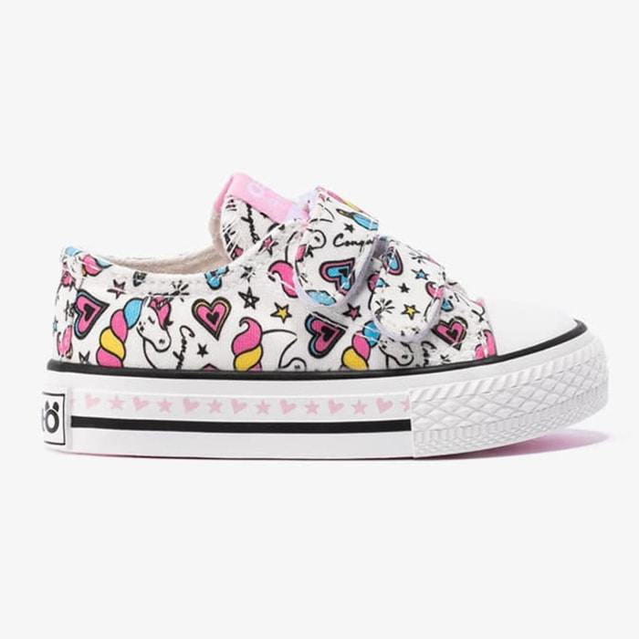 Zapatillas Unicornio Blanco Lona