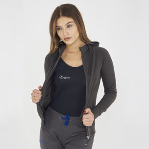 Felpa sportiva con zip DAIR grigio melange