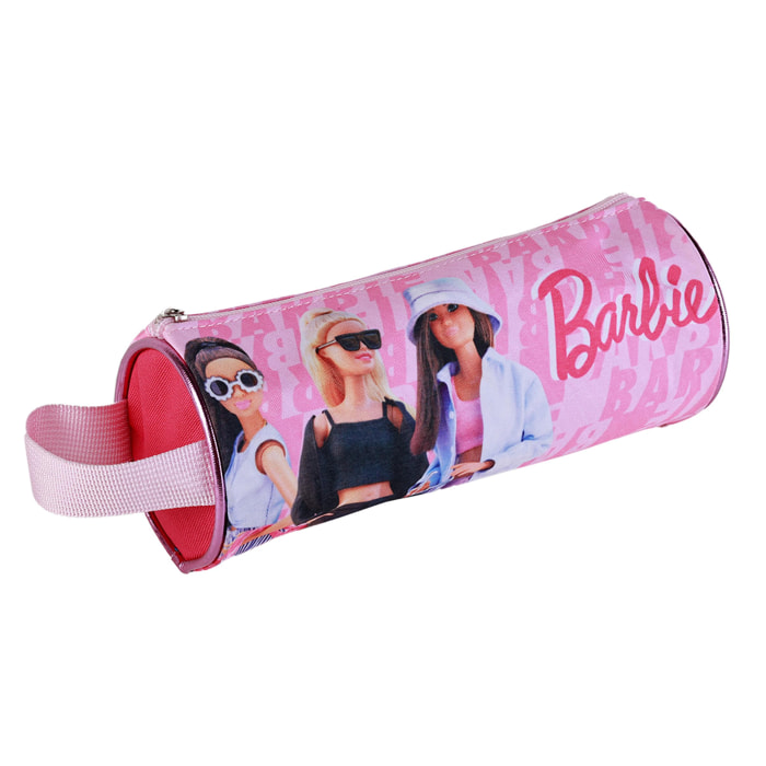 Portatodo redondo Barbie deluxe. Interior totalmente forrado y personalizado.