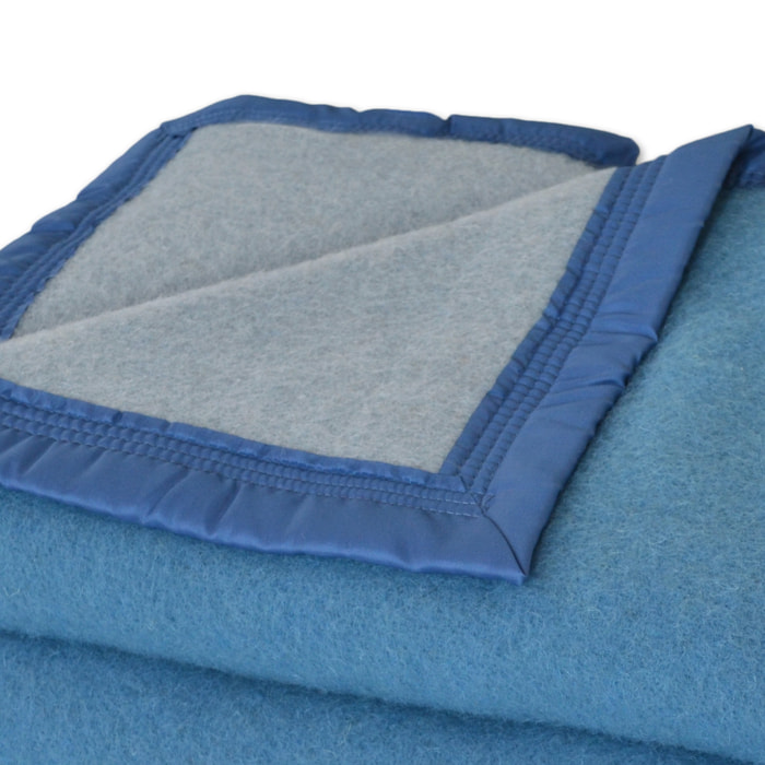Couverture en 100% pure laine vierge 500g/m² - Bleu