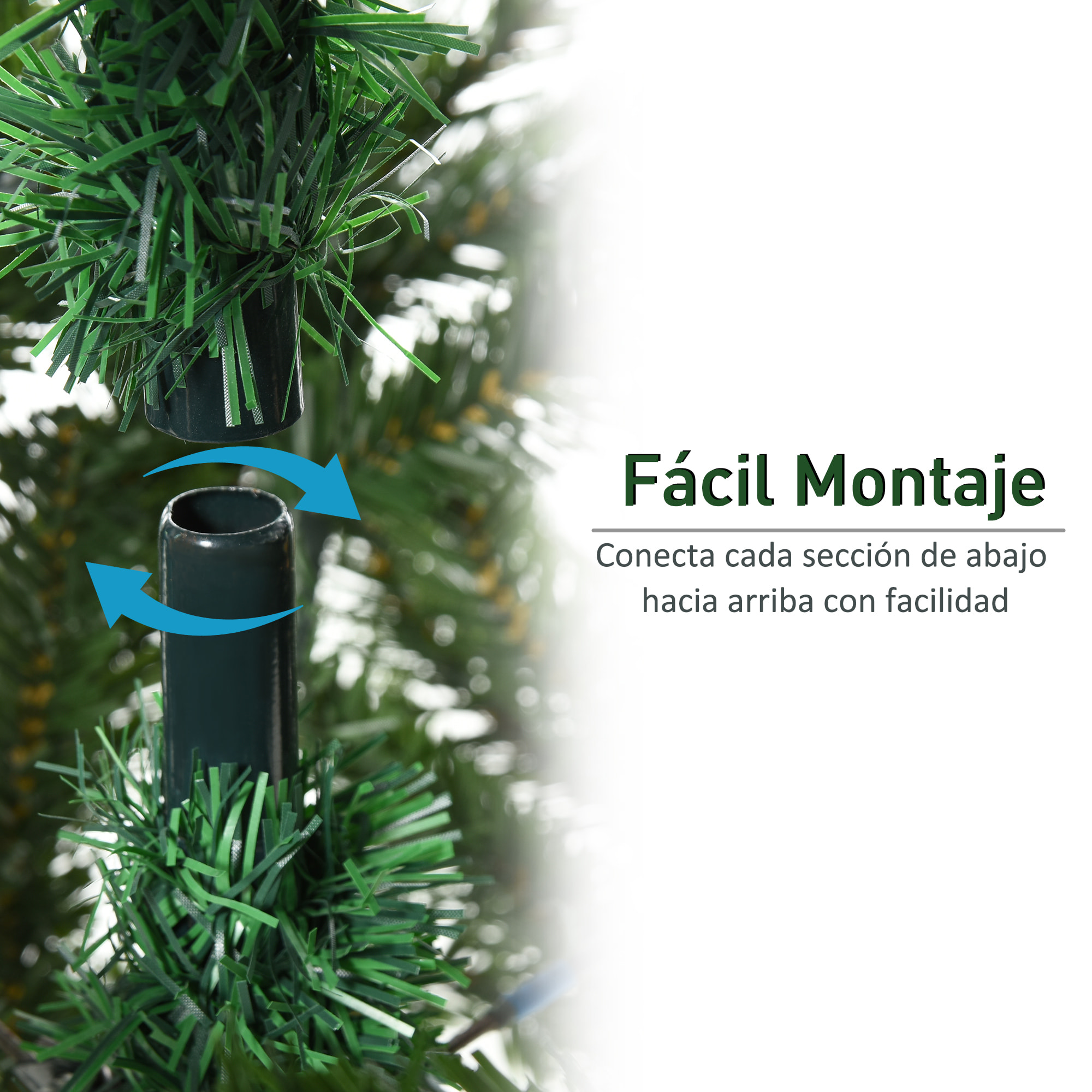 árbol Artificial de Navidad con Base Plegable 75x150 cm Verde