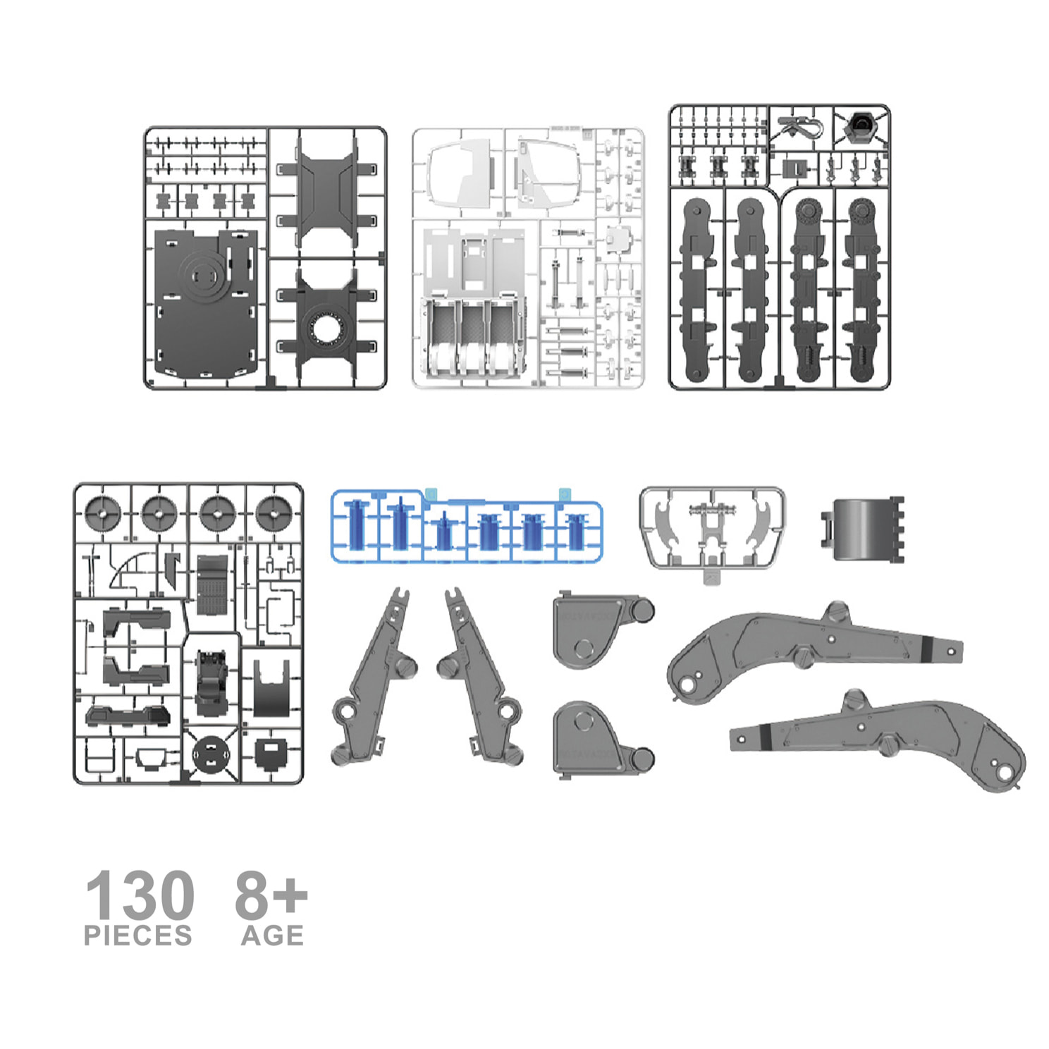 Escavatore idraulico per costruire. 130 pezzi.