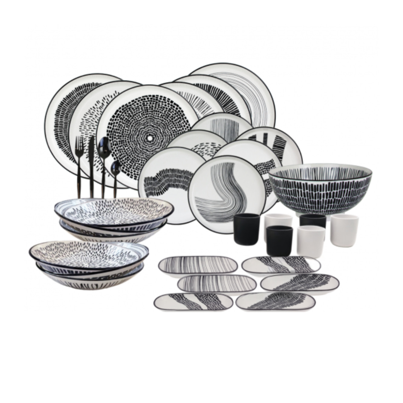 Service à vaisselle complet 55 pièces, YUCATAN