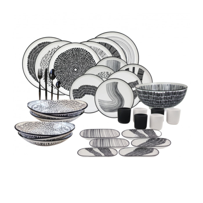 Service à vaisselle complet 55 pièces, YUCATAN