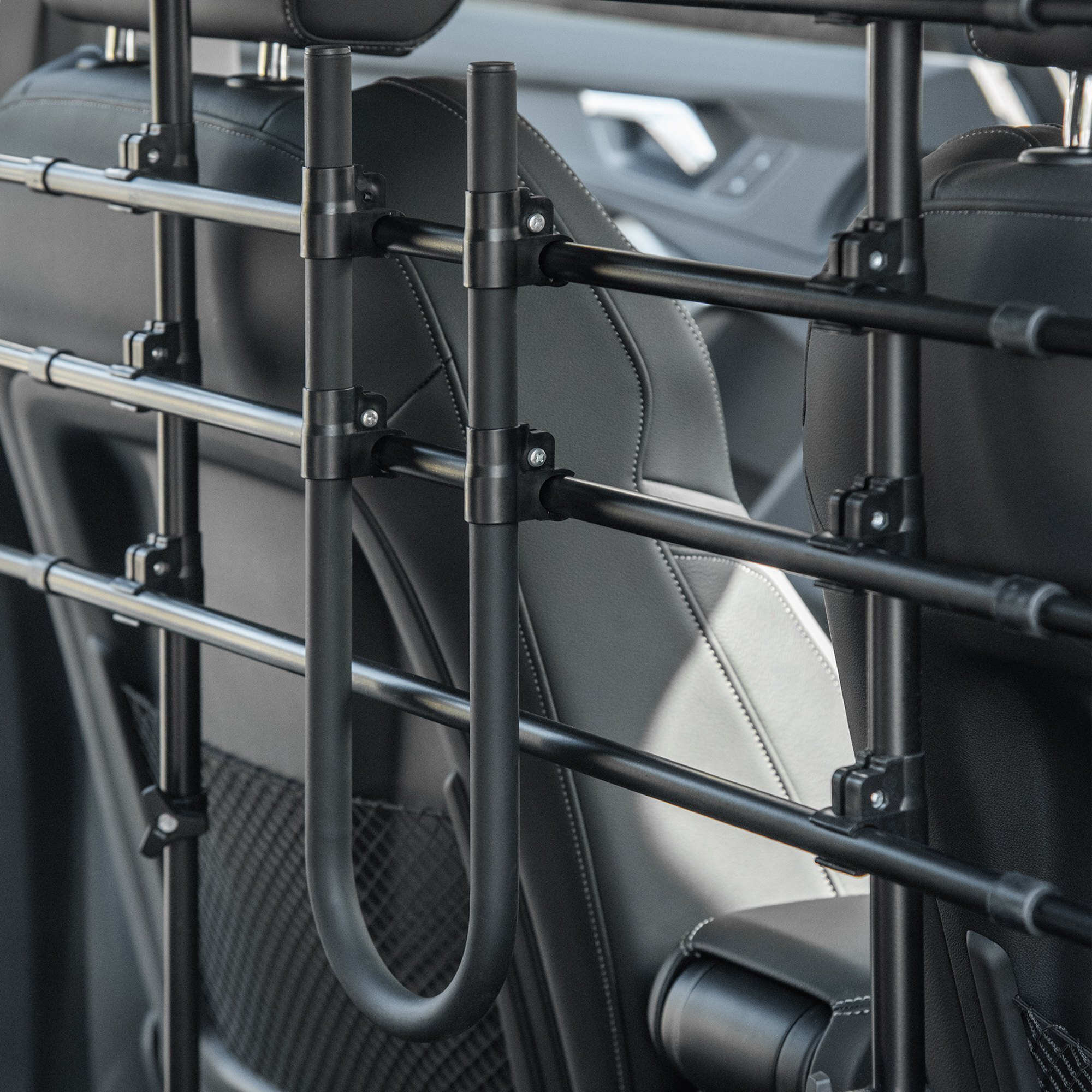 Grille de séparation extensible voiture barrière de sécurité barre réglable pour chien acier noir