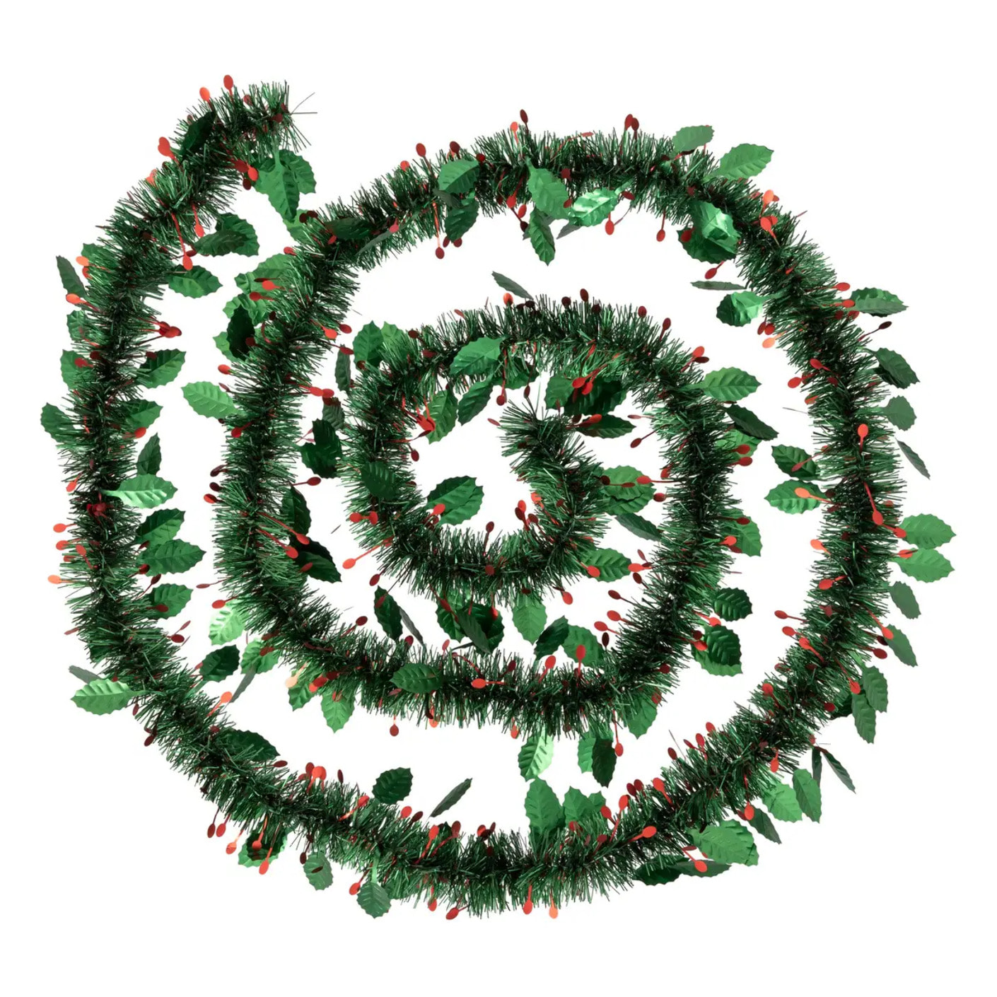 Guilande de noël houx brillant vert 2,7m