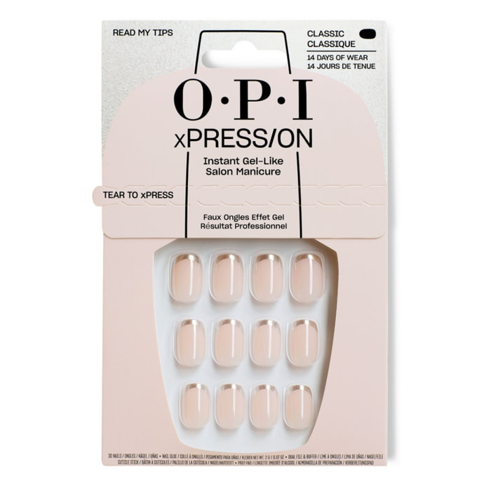 xPRESS/ON - Read My Tips - Faux ongles réutilisables, effet gel - Jusqu'à 14 jours de tenue