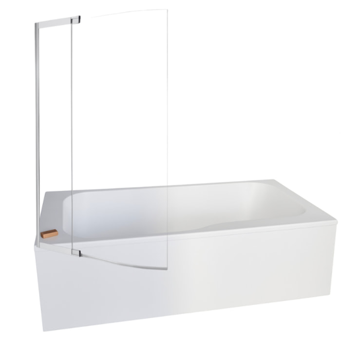 Pack baignoire bain douche 170 x 90 Malice version gauche + tablier en angle + pare bain + étagère pour pare bain