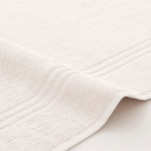 Set 2 toallas ducha + 2 toallas lavabo musgo-blanco premium