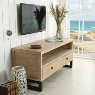 Meuble TV 120 cm bois recyclé AUCKLAND