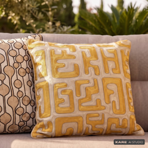 Coussin Meander doré Kare Design