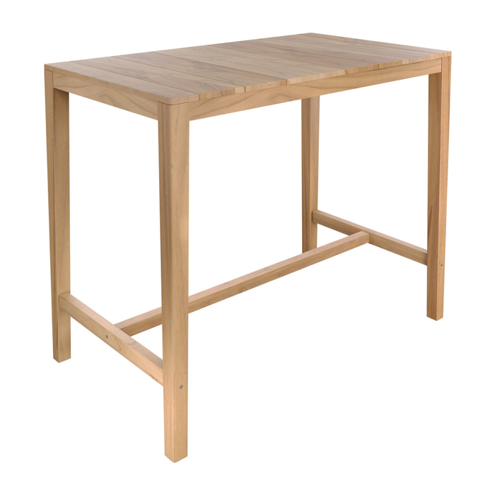 Table de bar d'extérieur 120 cm en bois de teck massif - Tunga