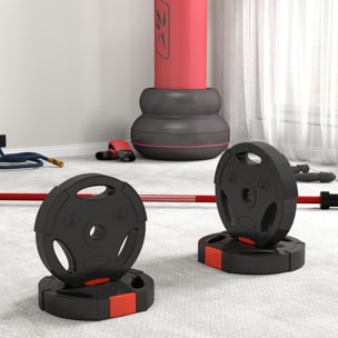 Juego de Discos Pesas de 4 Piezas Discos de Pesas Total 25 kg 2x7,5 kg 2x5 kg con Orificios de 2,5 cm para Entrenamiento Fitness en Hogar Gimnasio Negro