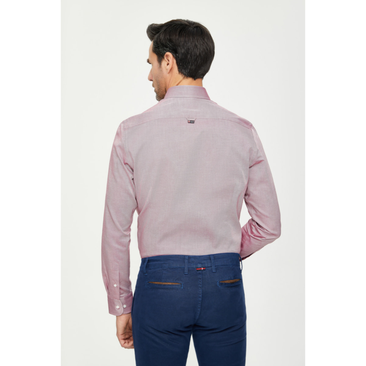 Camicia Uomo 1 Bottone Button Down Slim Cotone Unito Lilla