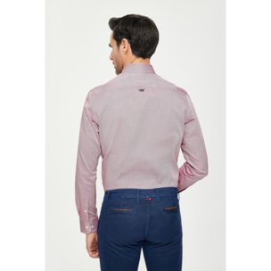 Camicia Uomo 1 Bottone Button Down Slim Cotone Unito Lilla