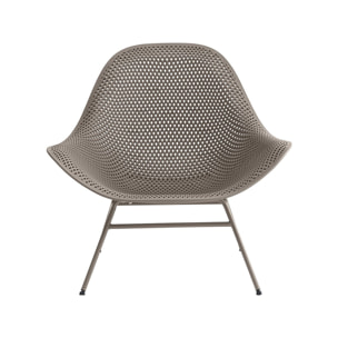 Lot de 2 fauteuils de jardin avec table basse "Soléna" - Taupe