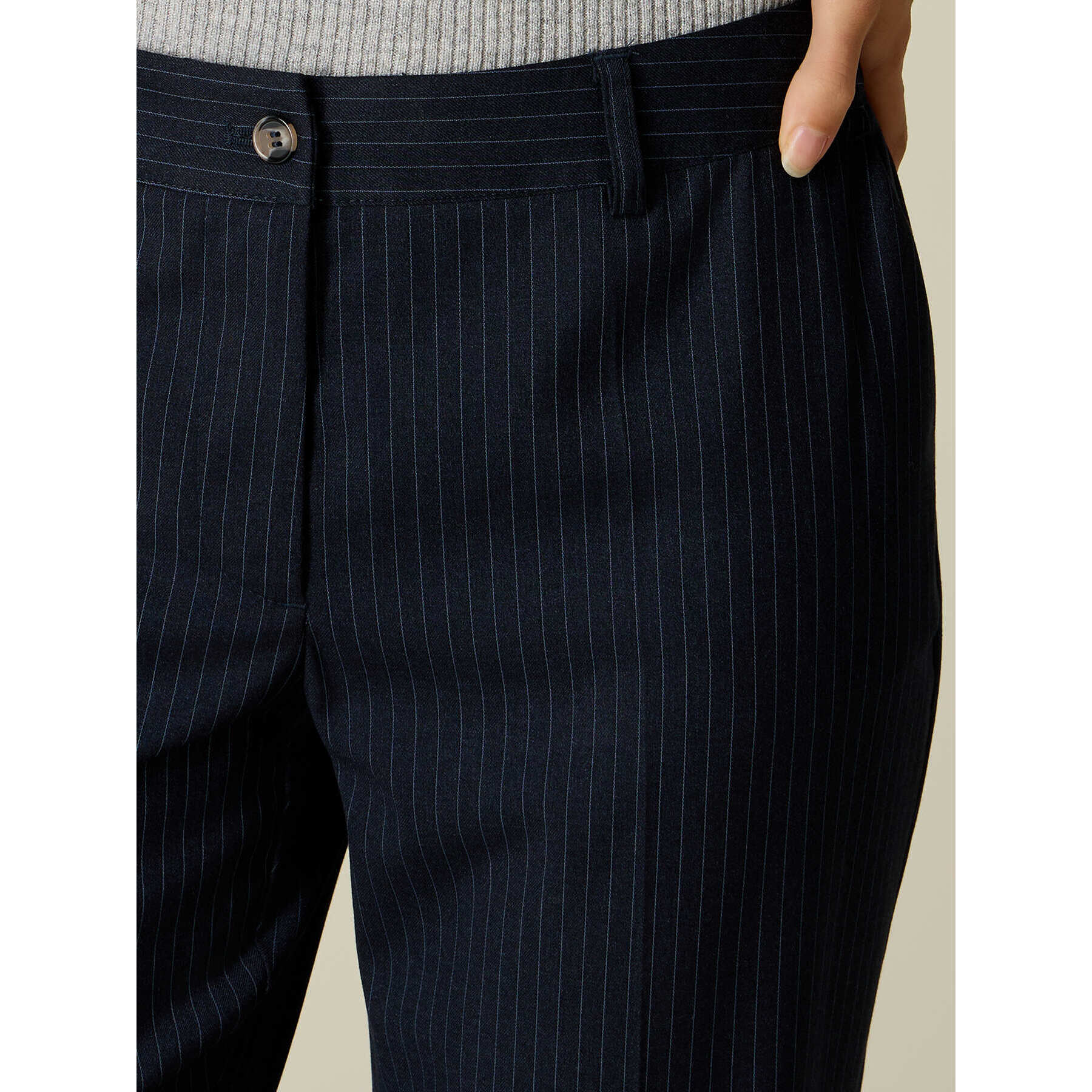 Oltre - Pantalones de raya diplomática - Azul