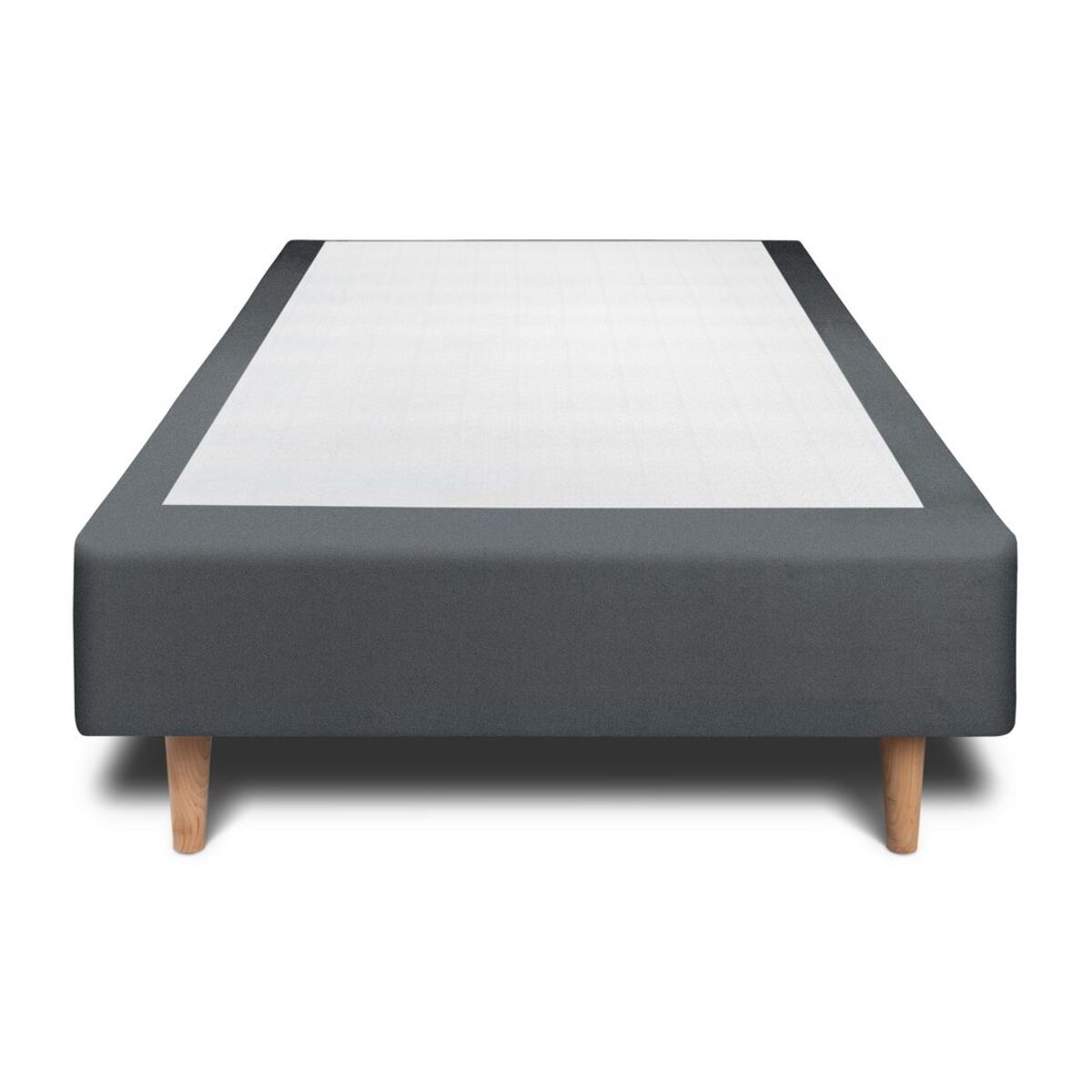 Lit avec tête de lit capitonnée velours et sommier tapissier Ep20