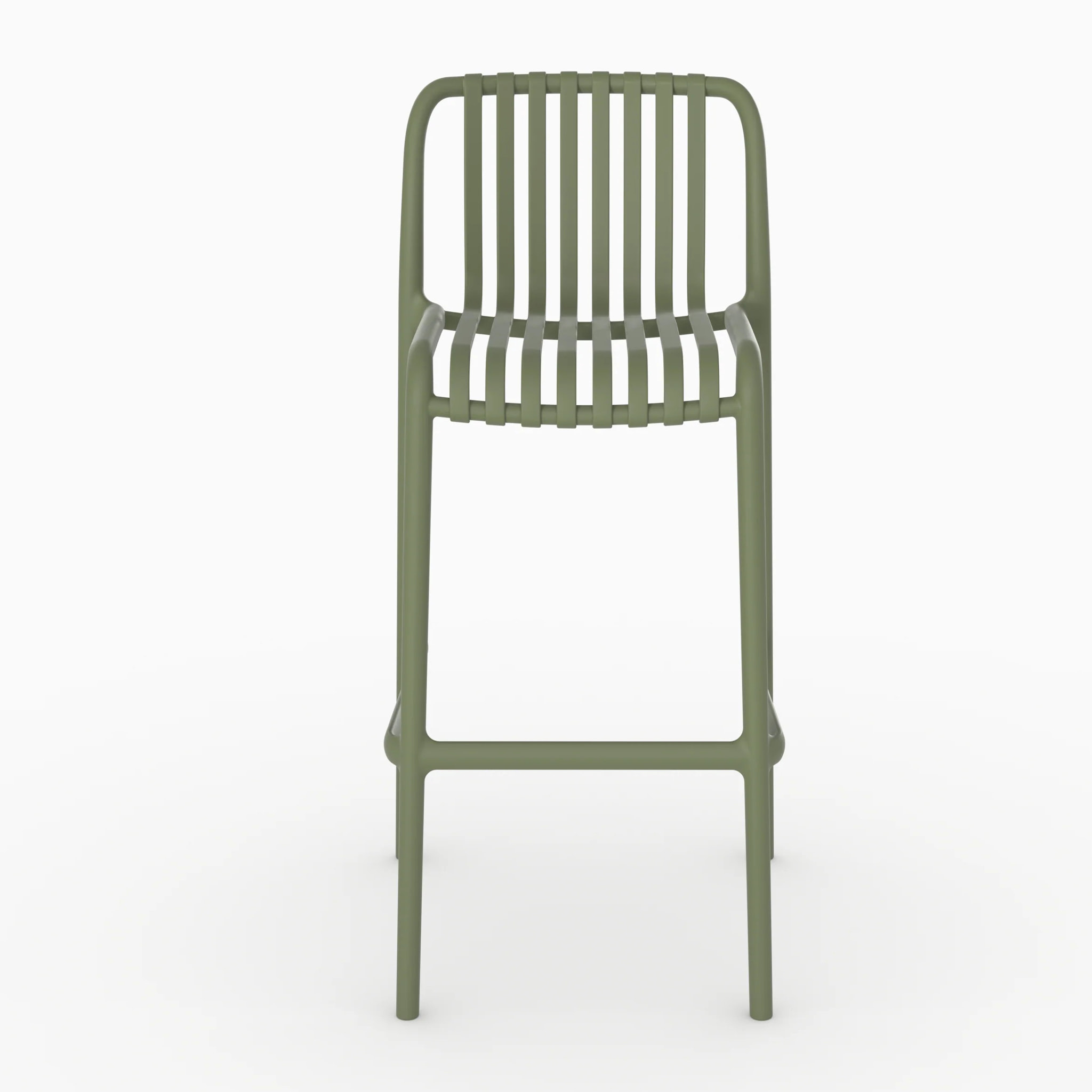 Lot de 2 chaises de bar de jardin 76 cm en plastique vert kaki - Duli