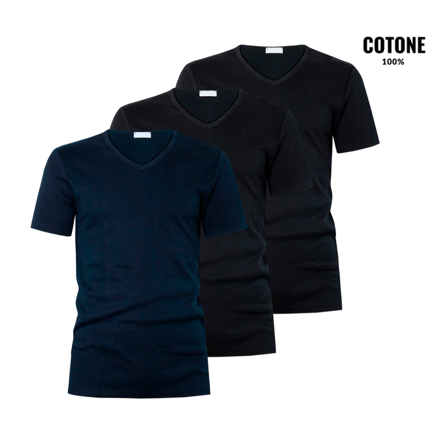 3 T-shirt da Uomo 100% Cotone LIABEL Art. 4428/t53 Scollo V