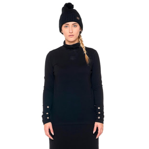 T-shirt a manica lunga da donna con dolcevita "Black Ring"