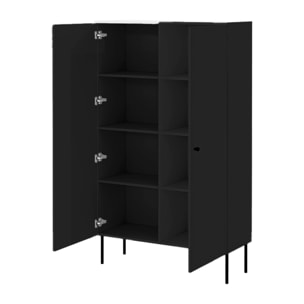 Lavaggi - buffet haut - noir - 2 portes - 166 cm - Noir