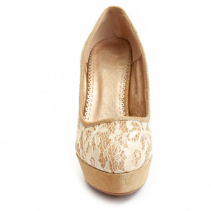 Zapato de tacón - Beige - Altura: 10 cm