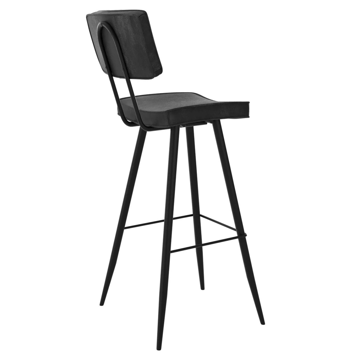Lot de 2 chaises de bar grises/noires en cuir synthétique 75.5 cm - Texas