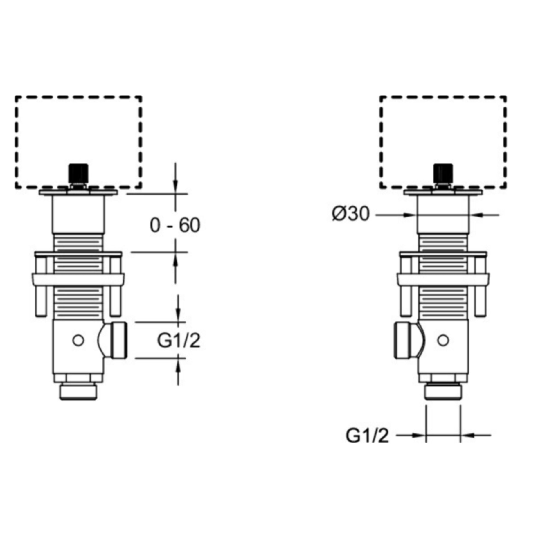 Corps encastré pour mélangeur lavabo sur plan Grands Boulevards 3 trous