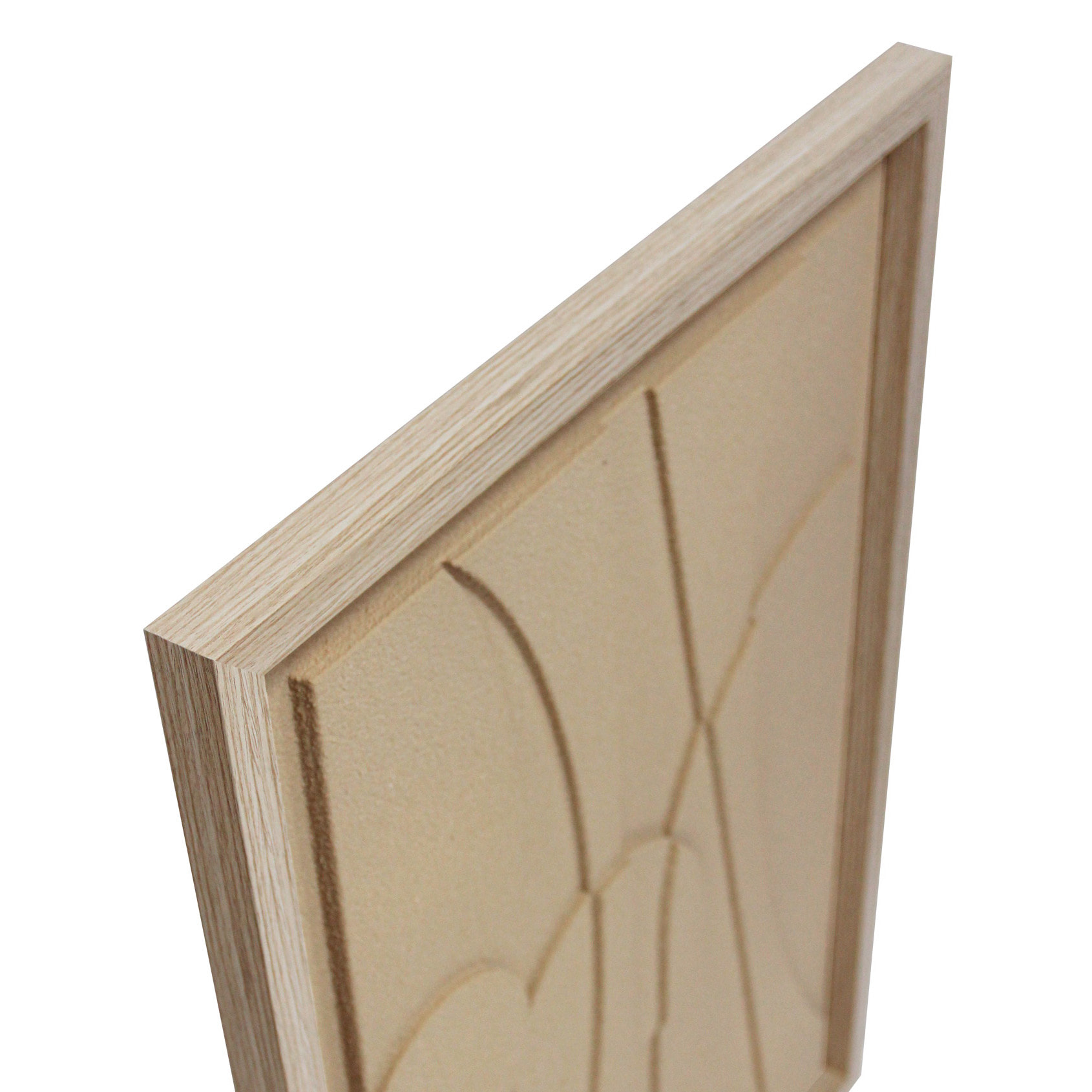 Cuadro Curves resina 3D texturizado beige 70x50x4 cm