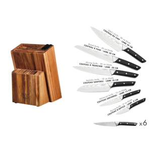 Bloc couteaux de cuisine et couteaux à steak ERLING LOVIISA - 14 pièces