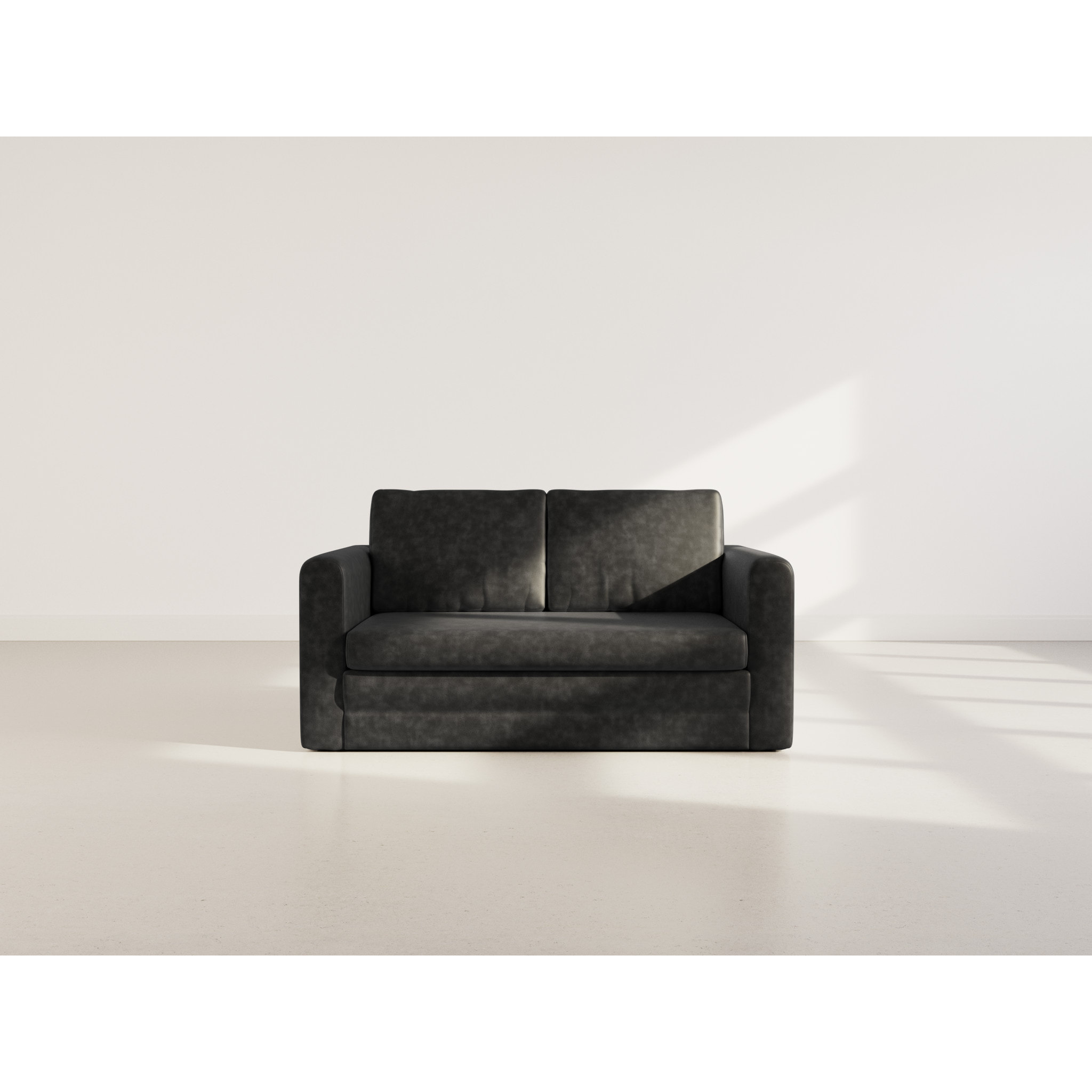 Marilia - canapé 2 places convertible déplimousse en simili - Noir