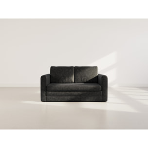 Marilia - canapé 2 places convertible déplimousse en simili - Noir