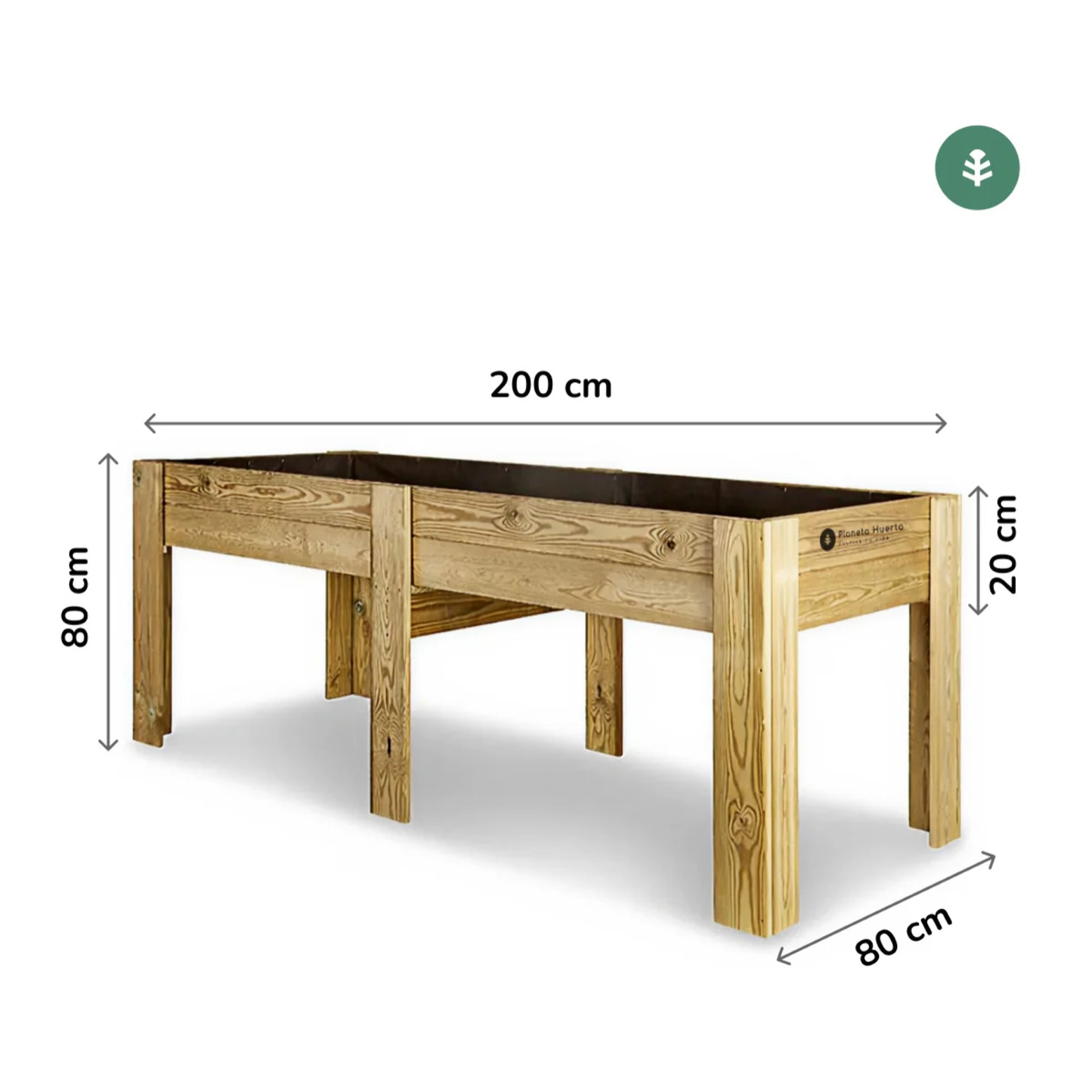 Mesa de Cultivo Huerto XXL80 Planeta Huerto (200X80X80) 270L
