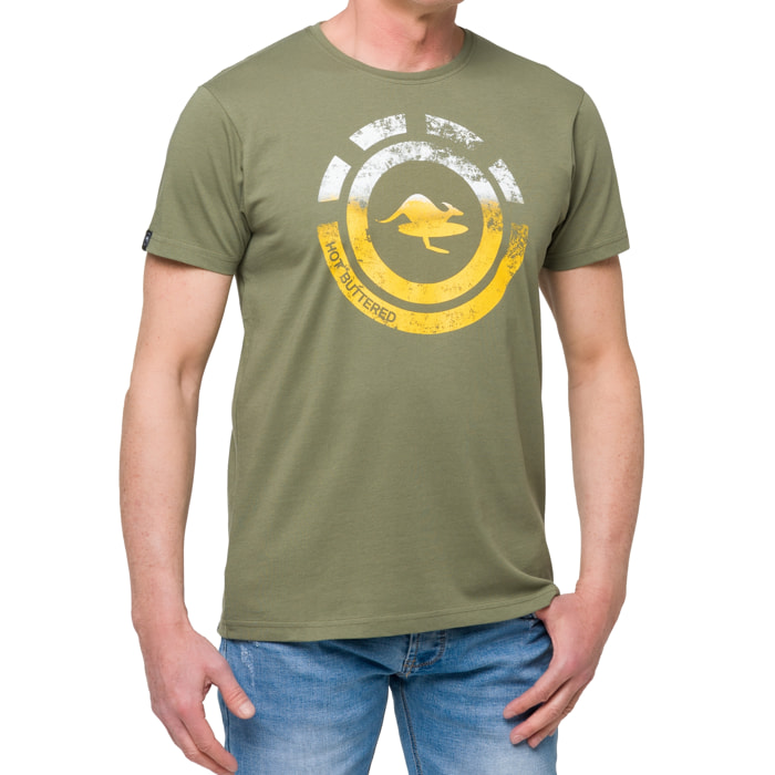 Camiseta de algodón 150 gr Hot Buttered Nahua Color Verde Militar