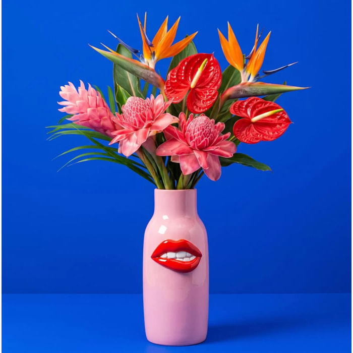 Vase rose bouche rouge 32cm Kare Design