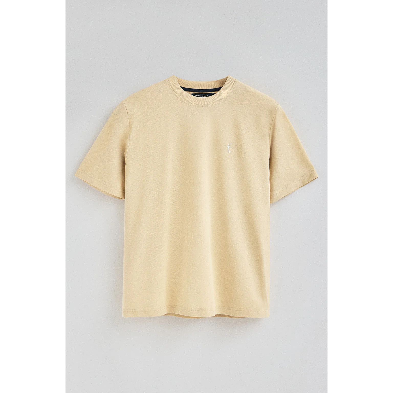 Camiseta color marfil de algodón y lino con bordado Rigby Go