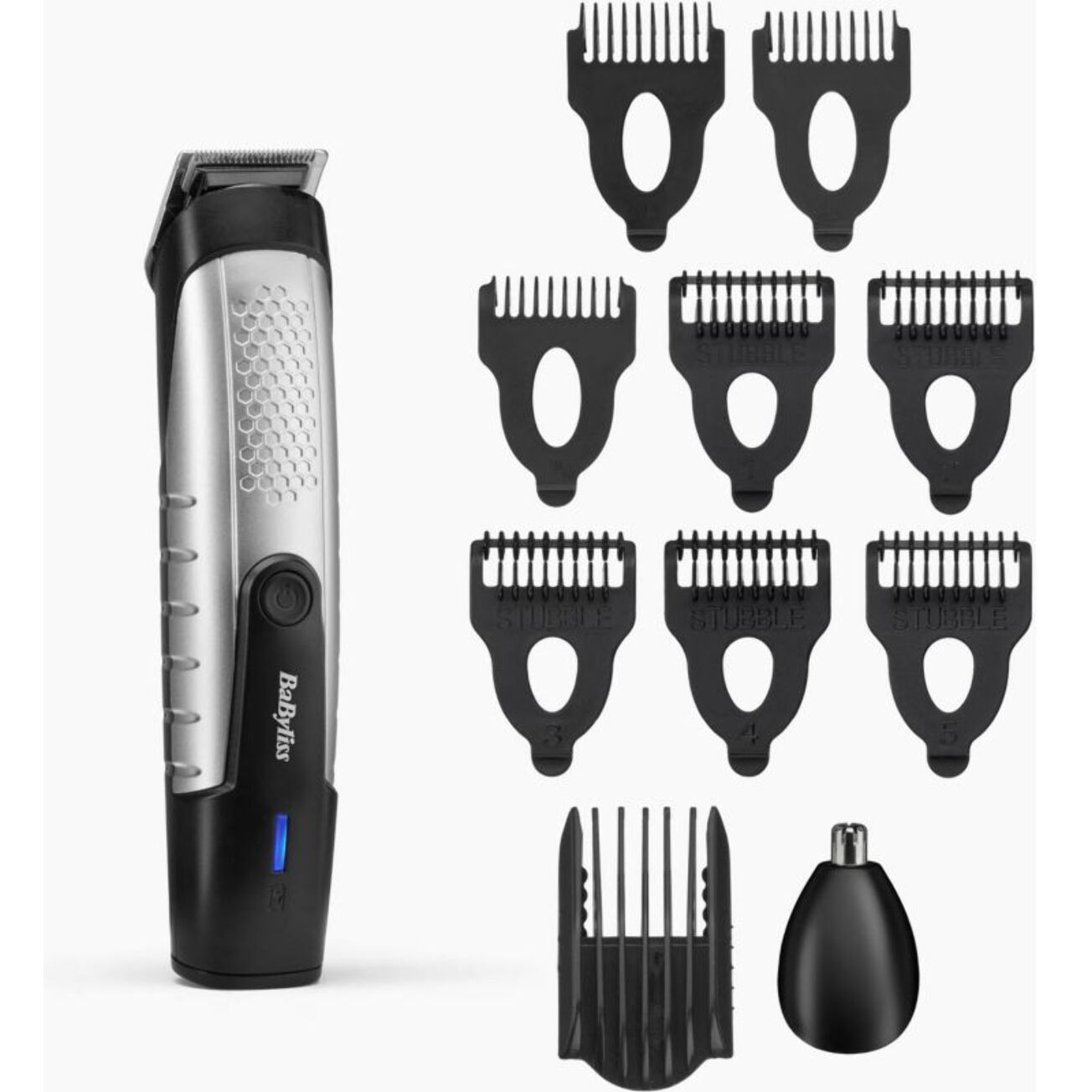 Tondeuse barbe BABYLISS T812E, 14 hauteurs de coupe, précision 0,5 mm, autonomie 180 mn