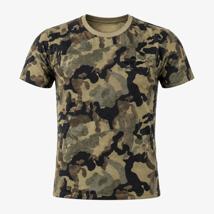 T-shirt Esercito camouflage verde in cotone uomo