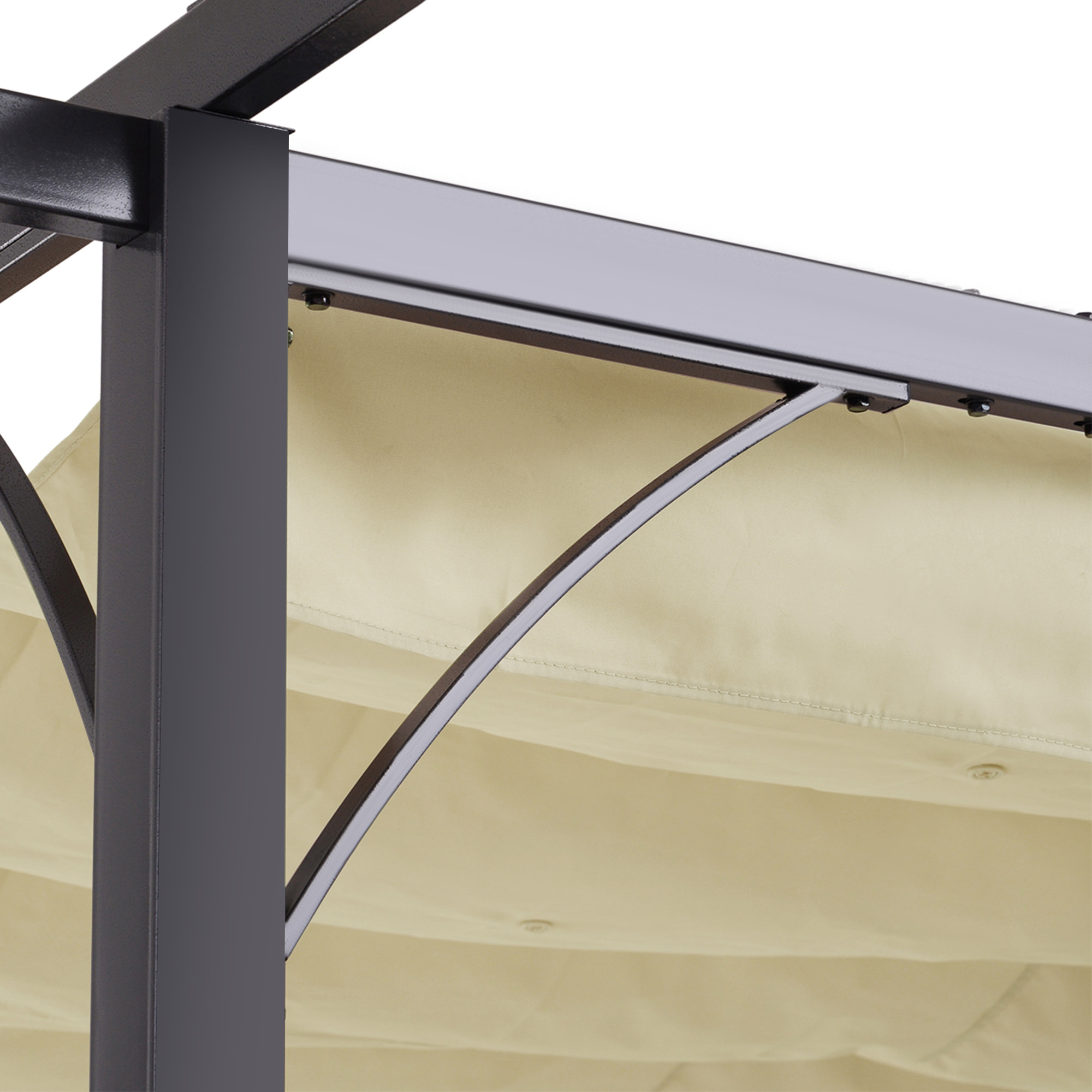 Pérgola de Metal 3x3m Gazebo Cenador para Jardín Patio con Techo Retráctil